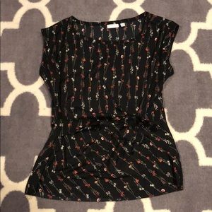 New York and Company Short Sleeved faux wrap top